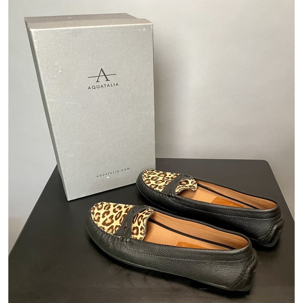aquatalia womens shoes leopard kacey tumbled calf hair & Leather Woman's 10